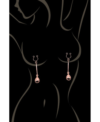 Bijou pince téton, forme perle doré rose 